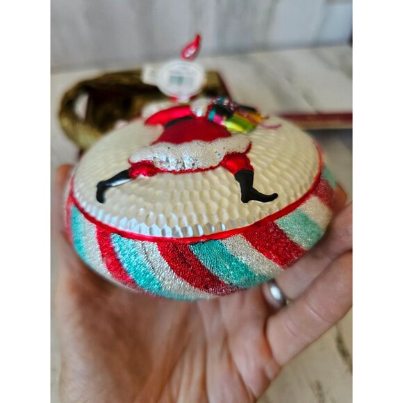 Waterford Santa medallion 3rd RARE glass presents ornament glitter unique heirlo - Picture 9 of 13